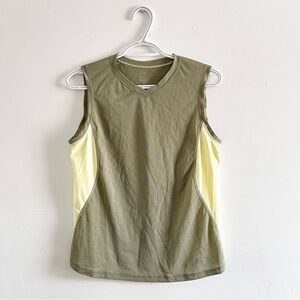 Arc'teryx Olive and Cream athletic sleeveless shirt running